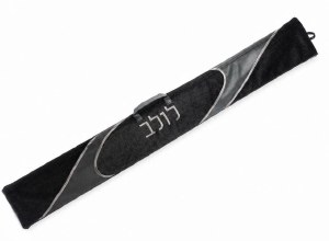 Picture of Faux Leather Lulav Holder Fur Looped Design Black 52"